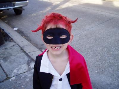 His halo tipped his horns over.